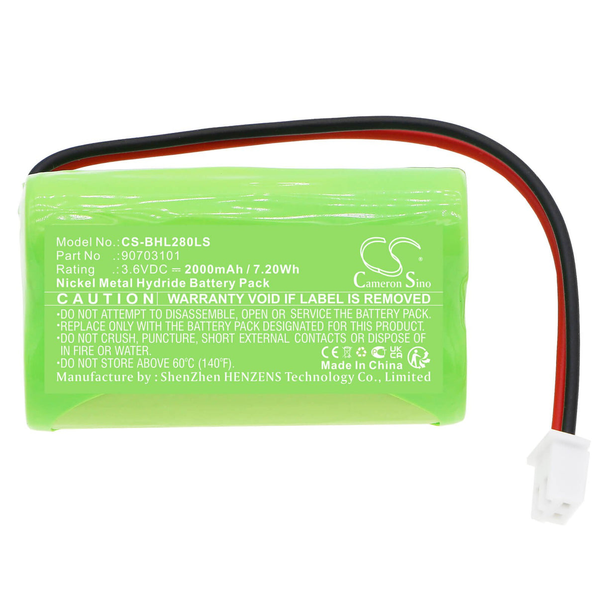 3.6v, Ni-mh, 2000mah, Battery Fits Brennstuhl, Ahl28, 7.20wh Emergency Lighting Cameron Sino Technology Limited   