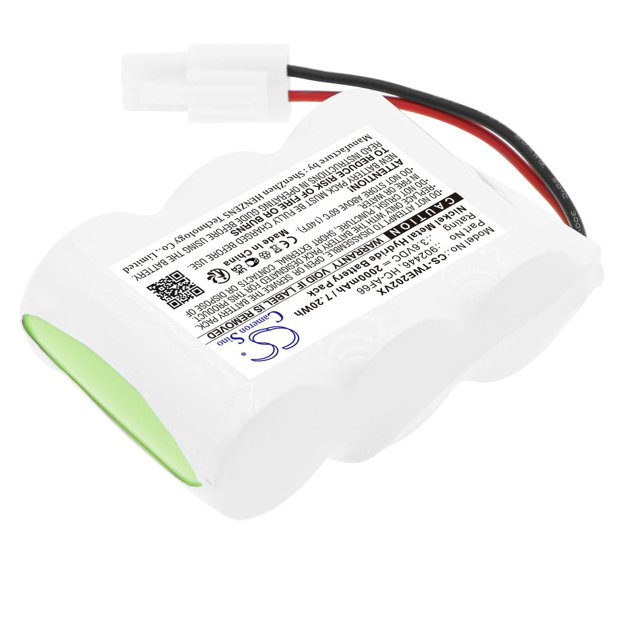 3.6v, Ni-mh, 2000mah, Battery Fits Twinbird, Hc-e202, Hc-e202w, 7.20wh Vacuum Cameron Sino Technology Limited   