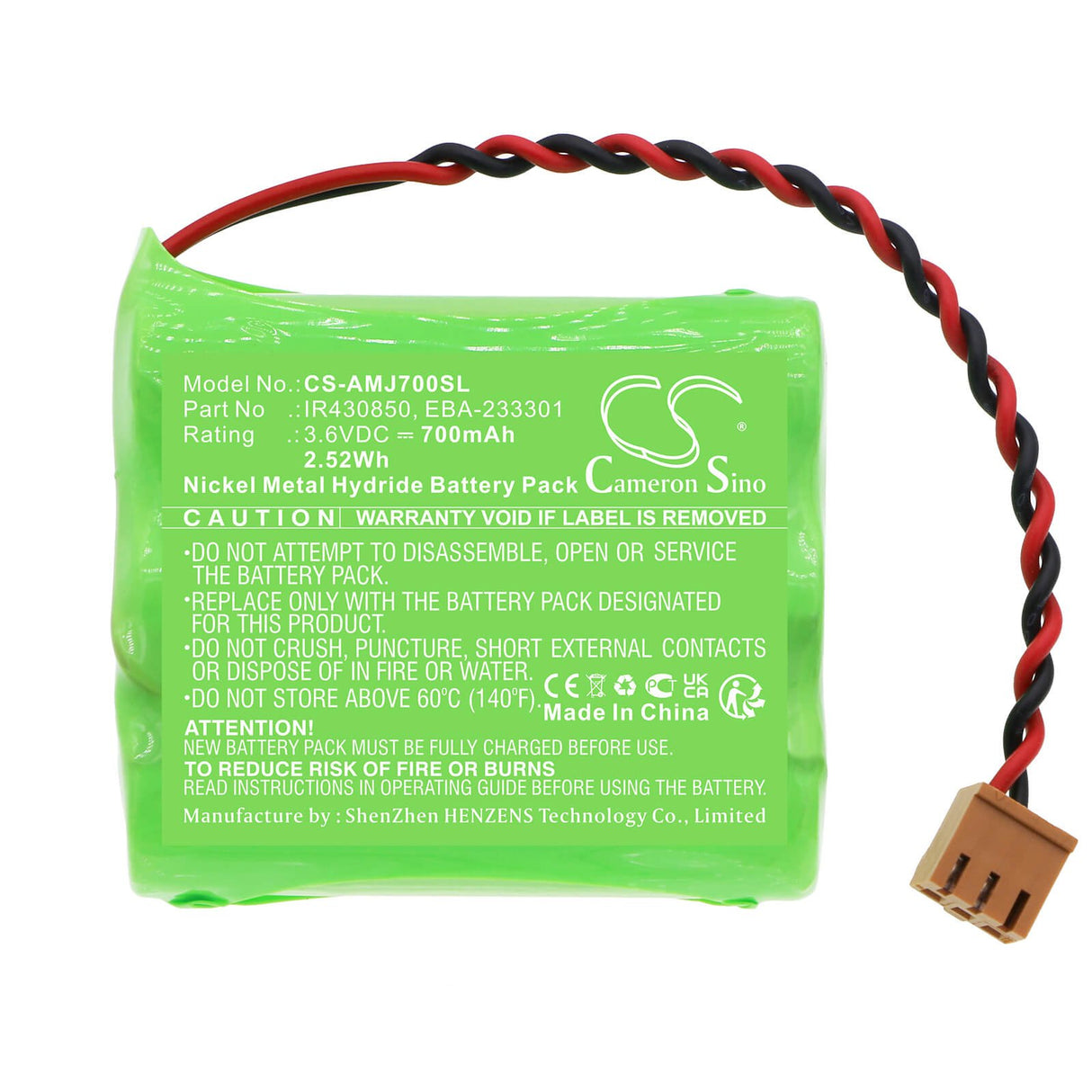 3.6v, Ni-mh, 700mah, Battery Fits Amano Mjr-7000, Mjr-7000ez, Mjr-8000, 2.52wh Batteries for Electronics Cameron Sino Technology Limited   