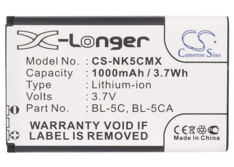 3.7v, 1000mah, Li-ion Battery Fit's Haier, H15132, He-d330, He-m002, 3.70wh BabyPhone Cameron Sino Technology Limited   