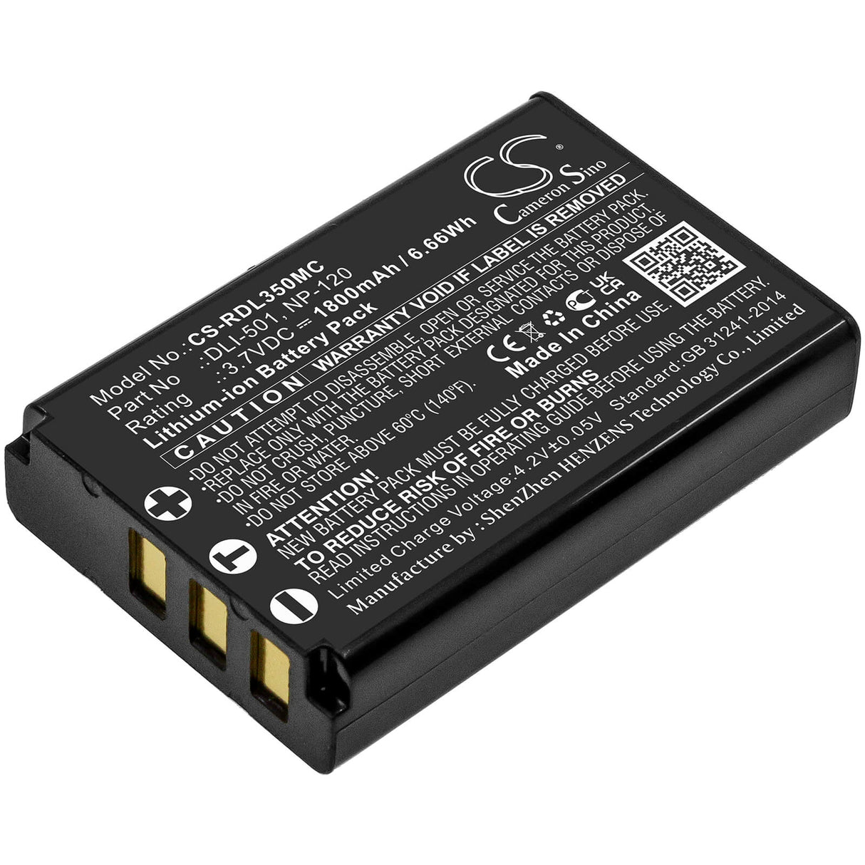 3.7v, 1800mah, Li-ion Battery Fit's Praktica, 18-z36c, 20-z35s, Luxmedia Z35, 6.66wh Batteries for Electronics Cameron Sino Technology Limited (Suspended)   