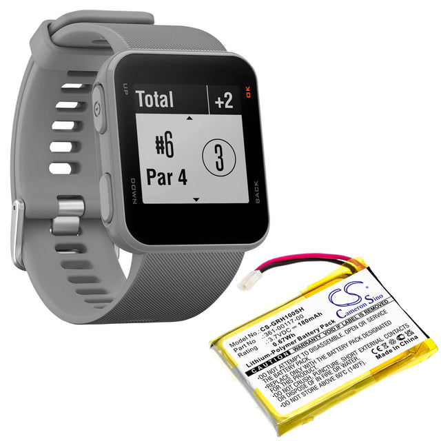 3.7v, 180mah, Li-polymer Battery Fit's Garmin, Approach S10, 0.67wh Smartwatch Cameron Sino Technology Limited   