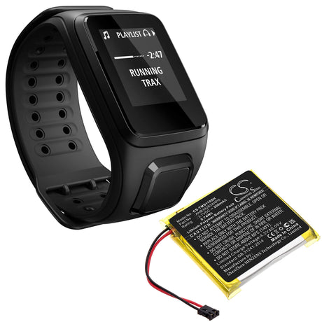 3.7v, 200mah, Li-polymer Battery Fit's Tomtom, Spark Cardio + Music Gps, 0.74wh Smartwatch Cameron Sino Technology Limited   