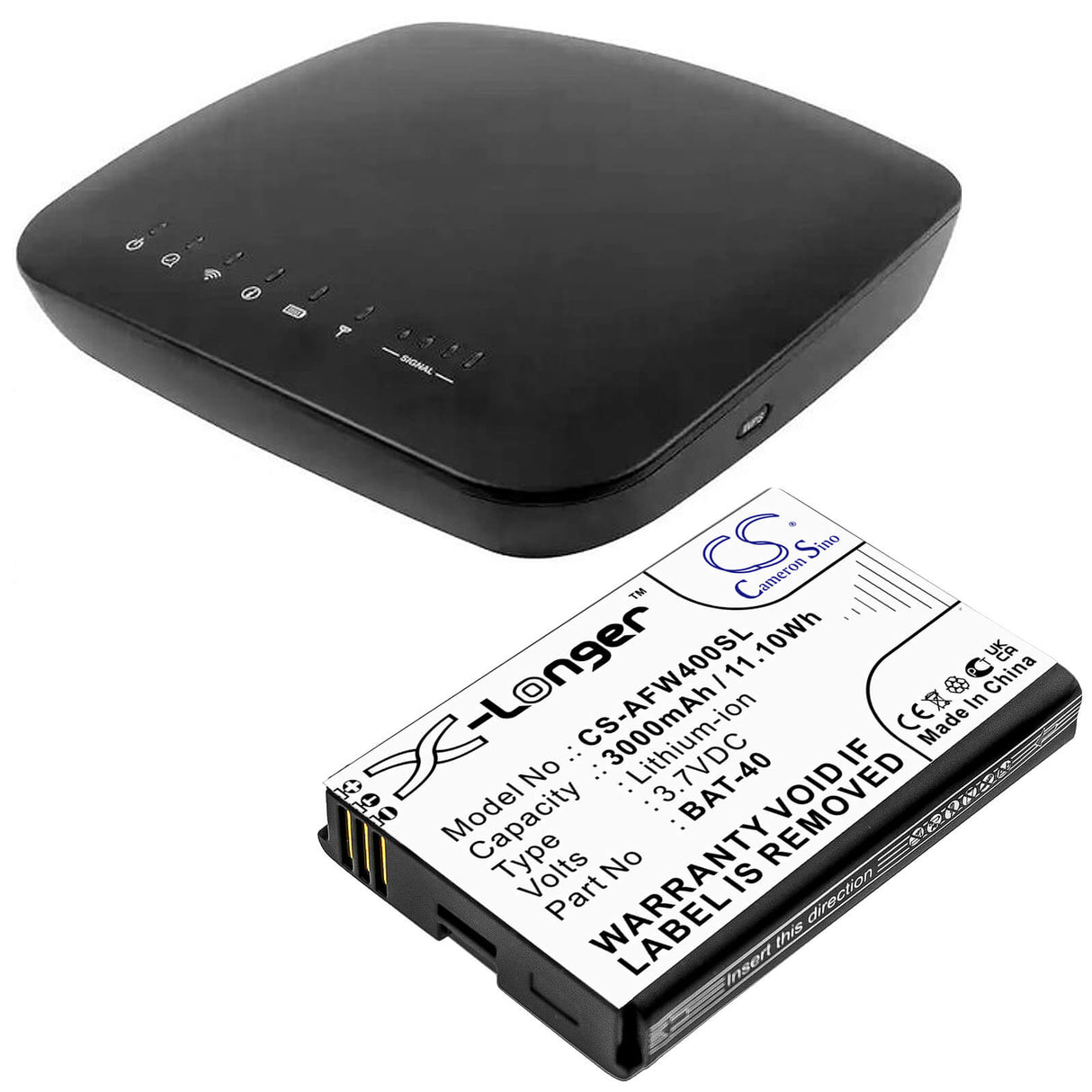 3.7v, 3000mah, Li-ion Battery Fit's At&t, Ifwa-40, 11.10wh Hotspot Cameron Sino Technology Limited   