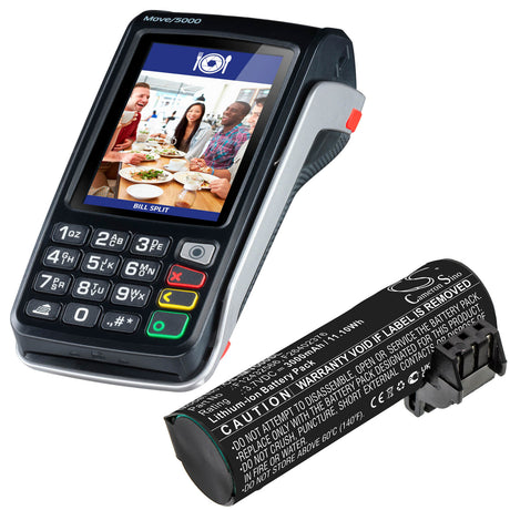 3.7v, 3000mah, Li-ion Payment terminal battery Fit's Ingenico, Move 5000, Move 5000f, Move 5000s, 11.10wh Payment Terminal Cameron Sino Technology Limited   