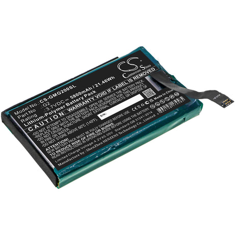 3.7v, 5800mah, Li-polymer Battery Fit's Glocalme, G2, 21.46wh Hotspot Cameron Sino Technology Limited   