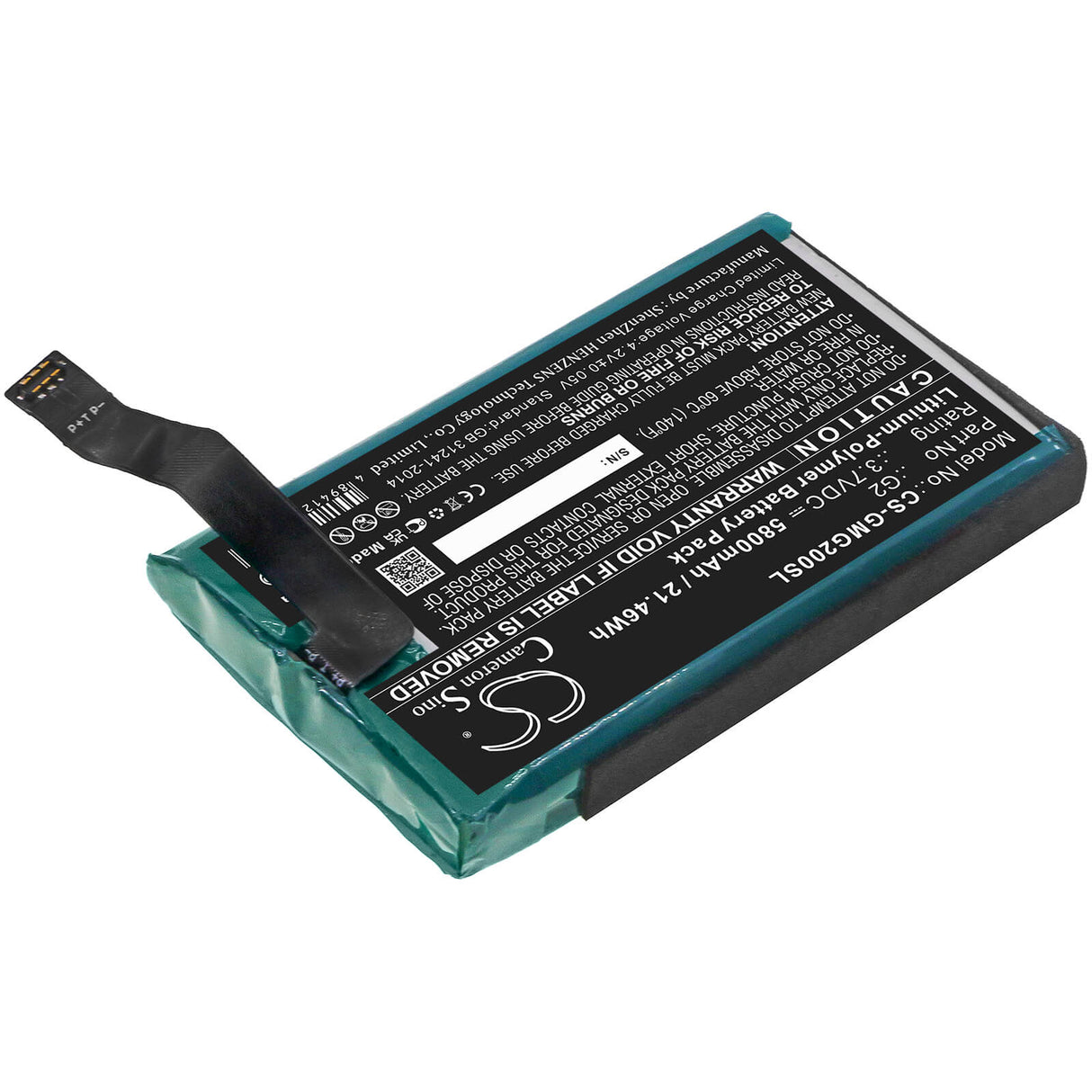 3.7v, 5800mah, Li-polymer Battery Fit's Glocalme, G2, 21.46wh Hotspot Cameron Sino Technology Limited   