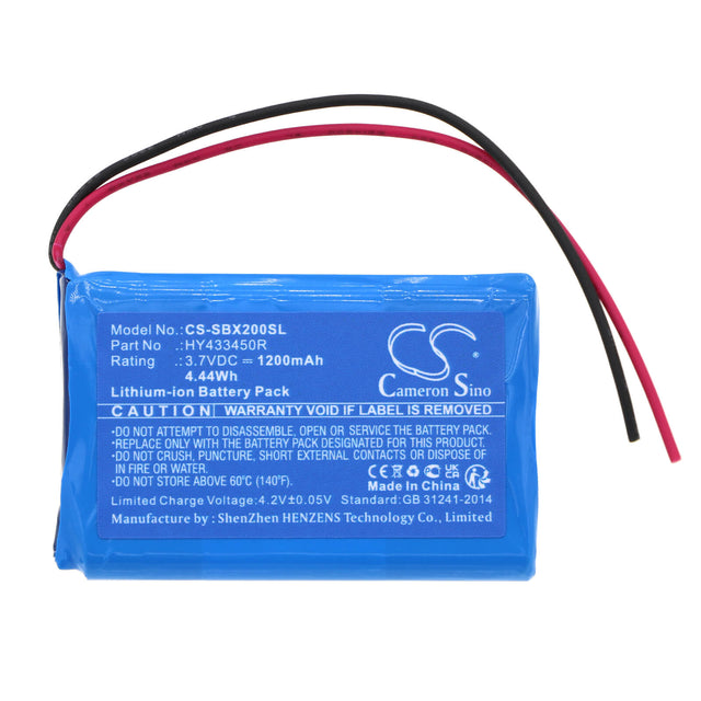 3.7v, Li-ion, 1200mah, Battery Fits Swisstone, Bx200, 4.44wh Speaker Cameron Sino Technology Limited   