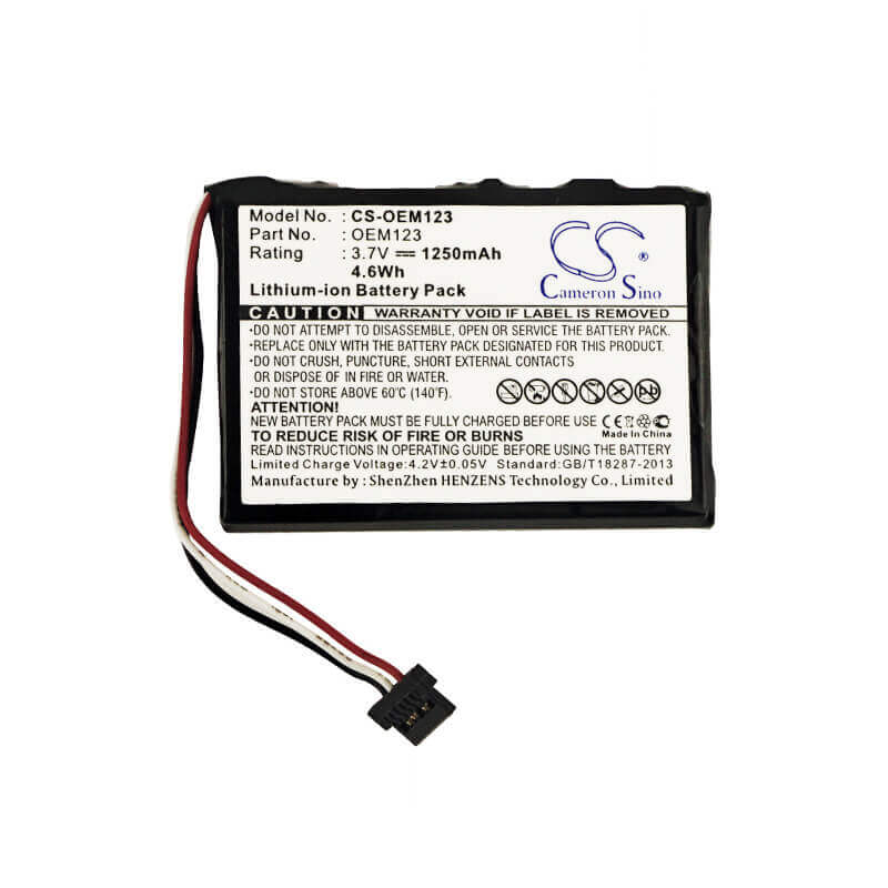 3.7v, Li-ion, 1250mah, Battery Fit's Custom Battery Packs, Cs-oem123, 4.63wh OEM/ODM Cameron Sino Technology Limited   