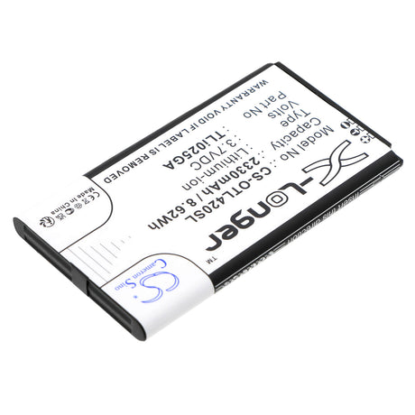 3.7v, Li-ion, 2500mah, Battery Fits Alcatel, Link Zone, Mw42lm, 9.25wh Hotspot Cameron Sino Technology Limited   