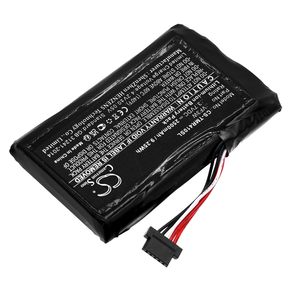 3.7V, Li-ion, 2500mAh, Battery fits Tomtom, 4ge40, Great Rides Edition, 9.25Wh GPS, Navigator Cameron Sino Technology Limited   