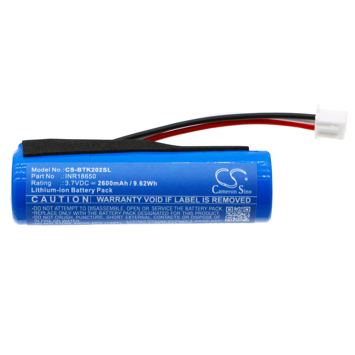 3.7v, Li-ion, 2600mah, Battery Fits Blaupunkt, Bluetooth Lautsprecher, Bt 202, 9.62wh Speaker Cameron Sino Technology Limited   