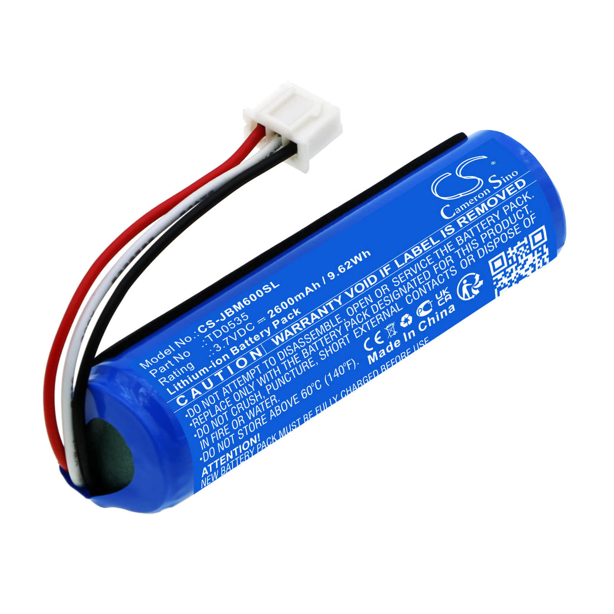 3.7v, Li-ion, 2600mah, Battery Fits Jbl, Kmc 600, 9.62wh Microphone Cameron Sino Technology Limited   