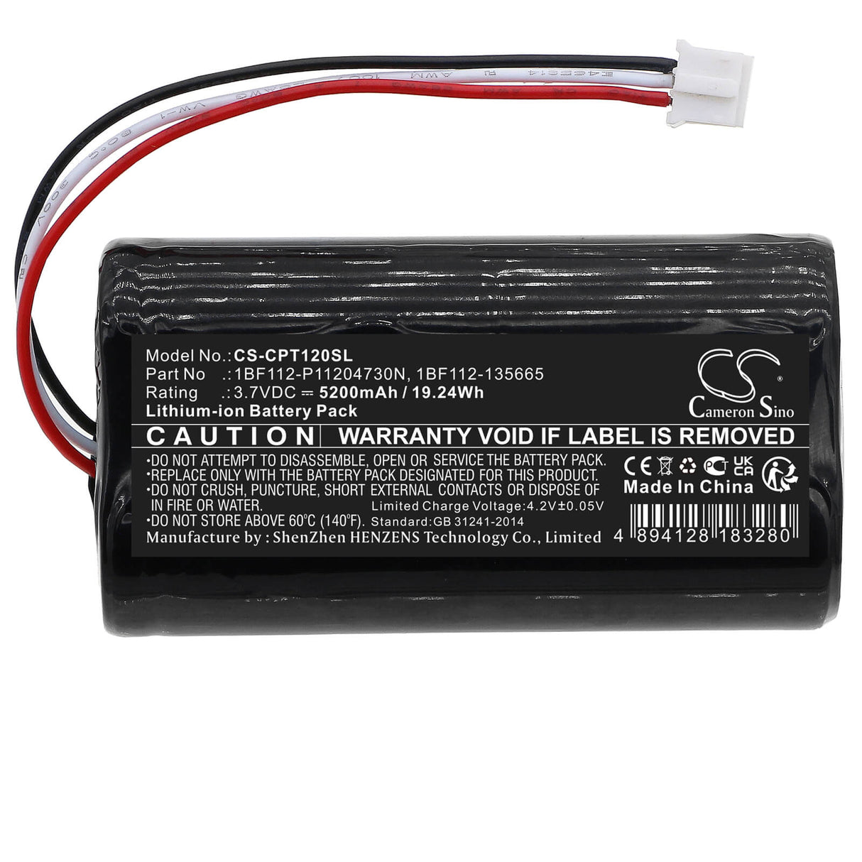 3.7v, Li-ion, 5200mah, Battery Fits Calamp, Ttu-1200, Ttu-2800, 19.24wh GPS, Navigator Cameron Sino Technology Limited   