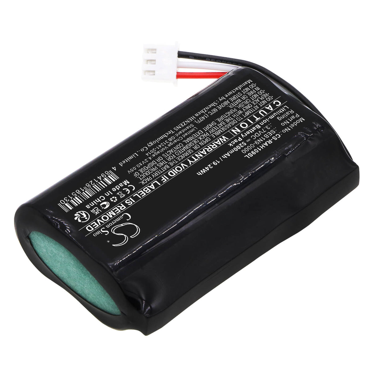 3.7v, Li-ion, 5200mah, Battery Fits Ring, Alarm Home Base Station, 19.24wh Alarm System Cameron Sino Technology Limited   