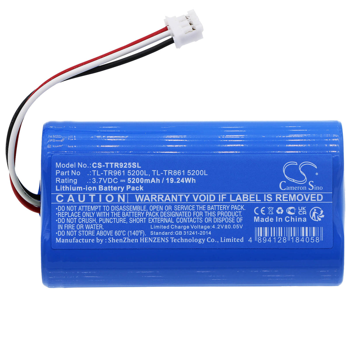 3.7v, Li-ion, 5200mah, Battery Fits Tp-link, Tl-tr861 5200l, Tl-tr961 5200l, 19.24wh Hotspot Cameron Sino Technology Limited   