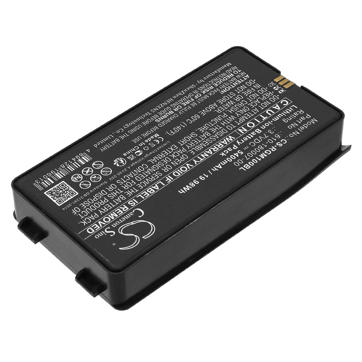 3.7v, Li-ion, 5400mah, Battery Fits Rgis, 610-190040, Rm-1, 19.98wh Barcode Scanner Cameron Sino Technology Limited   