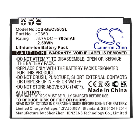 3.7v, Li-ion, 700mah, Battery Fits Bea-fon, C350, 2.59wh Mobile, SmartPhone Cameron Sino Technology Limited   