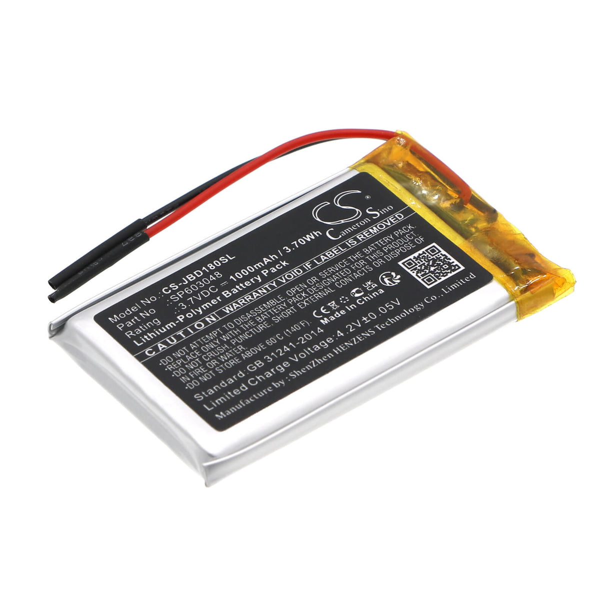 3.7v, Li-polymer, 1000mah, Battery Fits Jbl, Sd-18, Sd-21, 3.70wh Batteries for Electronics Cameron Sino Technology Limited   