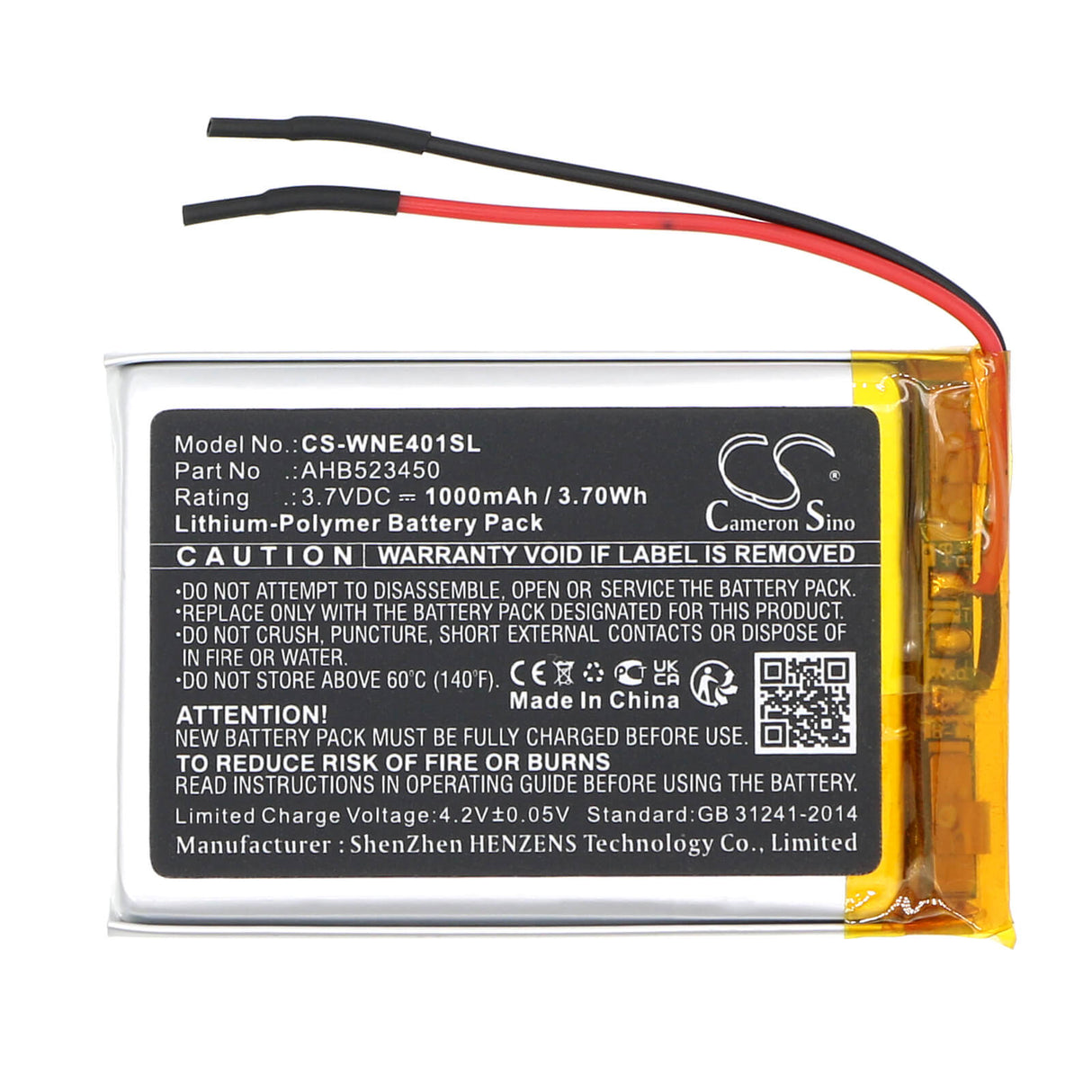 3.7V, Li-Polymer, 1000mAh, Battery fits Weenect, Silber We401, 3.70Wh GPS, Navigator Cameron Sino Technology Limited   