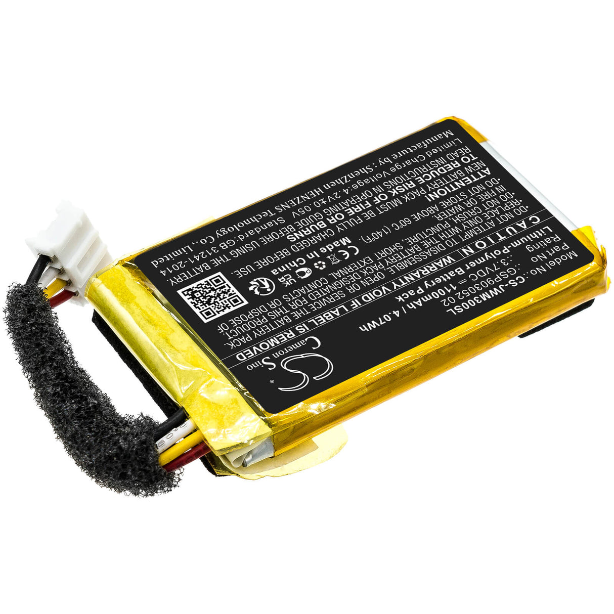 3.7v, Li-polymer, 1100mah , Battery Fits Jbl Wind 3, Wind 3s, 4.07wh Batteries for Electronics Cameron Sino Technology Limited   