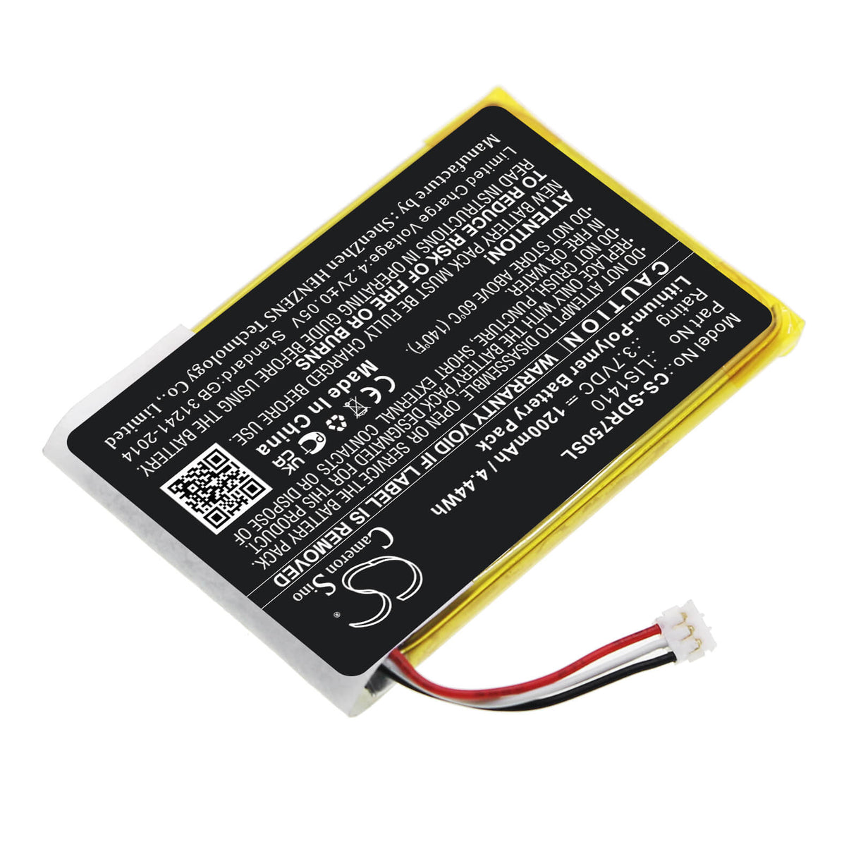 3.7v, Li-polymer, 1200mah, Headset Battery Fits Sony, Mdr-ds7500, 4.44wh Wireless Headset Cameron Sino Technology Limited   