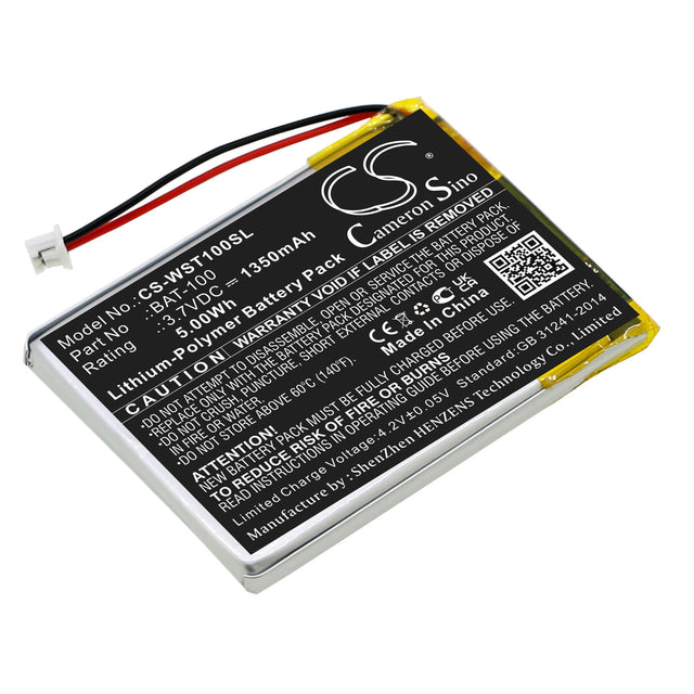 3.7v, Li-polymer, 1350mah, Battery Fits Williams Sound, Digi-wave Dlt 100, Digi-wave Dlt Transceivers, 5.00wh Amplifier Cameron Sino Technology Limited   