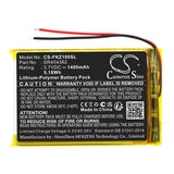 3.7v, Li-polymer, 1400mah, Battery Fits Falk Fa Z10, Neo 620, Neo 620 Lmu, 5.18wh GPS, Navigator Cameron Sino Technology Limited   