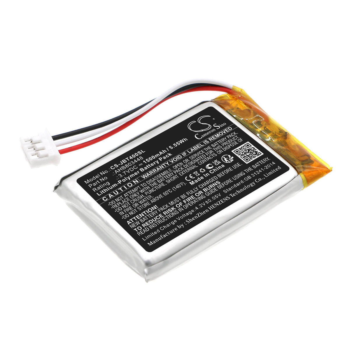 3.7v, Li-polymer, 1500mah, Battery Fits Jbl, Tuner 3, 5.55wh Batteries for Electronics Cameron Sino Technology Limited   