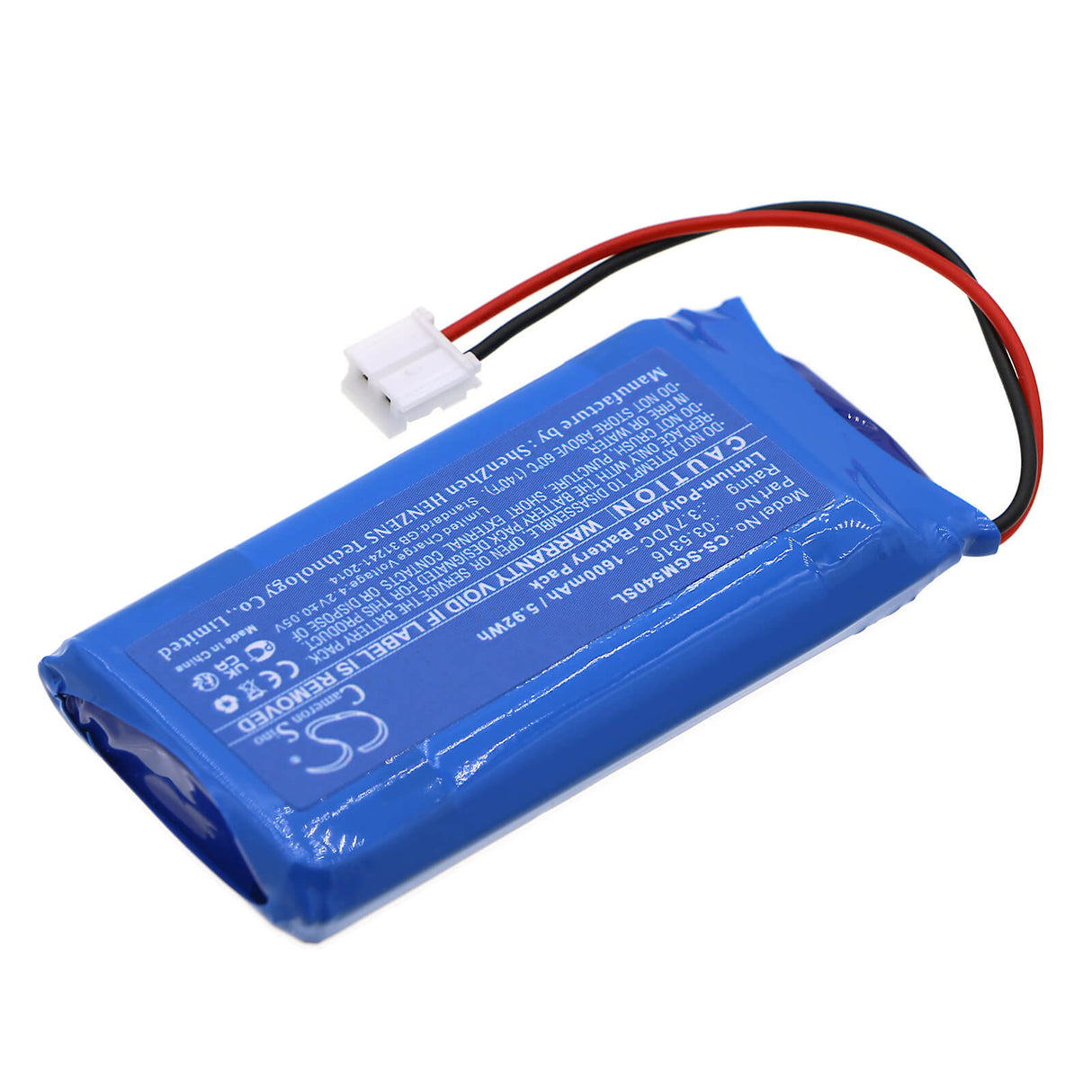 3.7v, Li-polymer, 1600mah, Battery Fits Scangrip, 3.5408, 3.5421, 5.92wh Flashlight Cameron Sino Technology Limited   