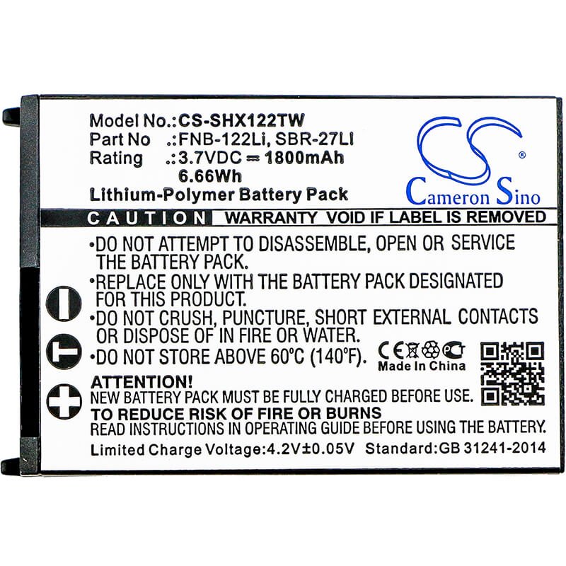 3.7v, Li-polymer, 1800mah, Battery Fits Horizon Hx300, 6.66wh Camera Cameron Sino Technology Limited (Suspended)   