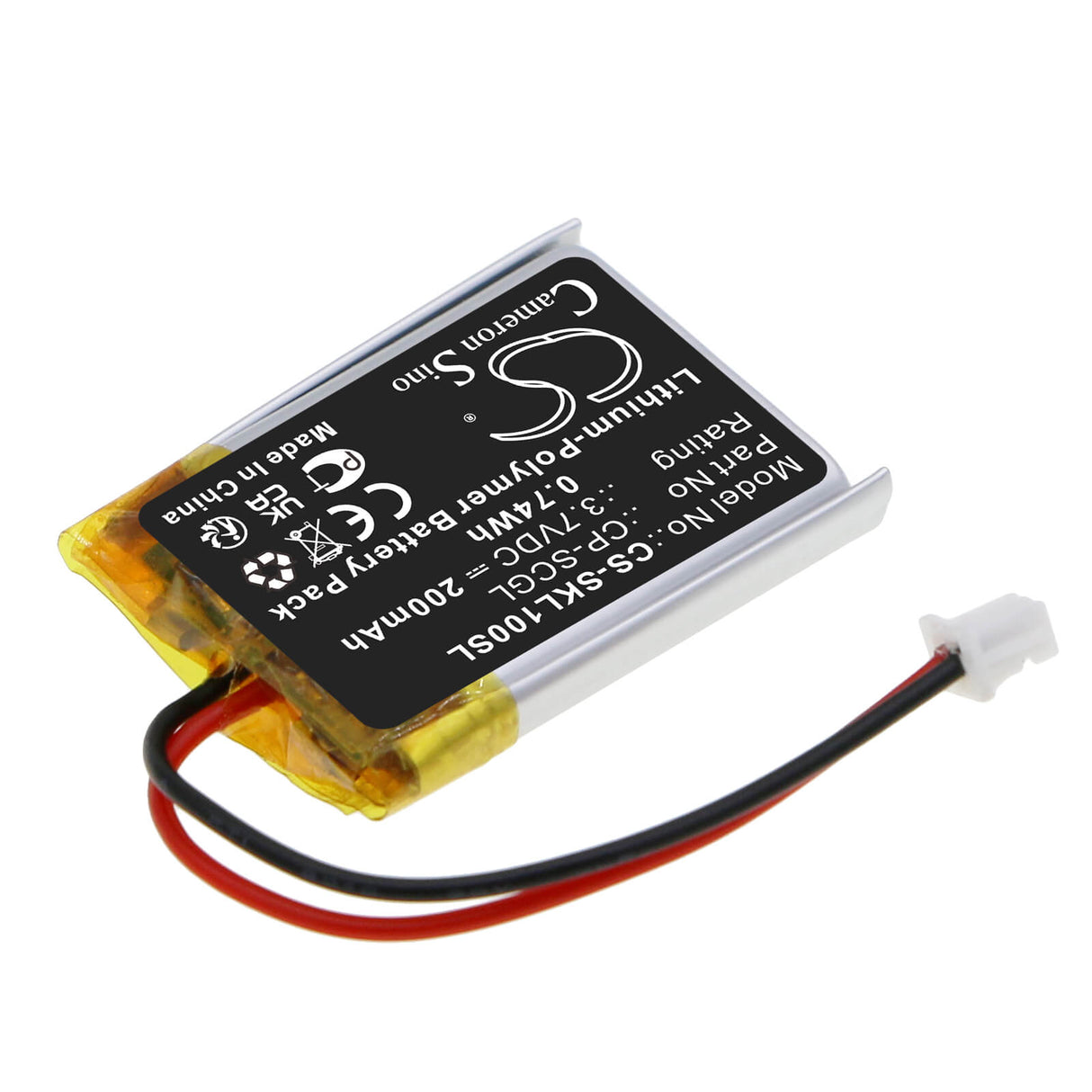 3.7v, Li-polymer, 200mah, Battery Fits Skycaddie, Golf Linx, 0.74wh Smartwatch Cameron Sino Technology Limited   