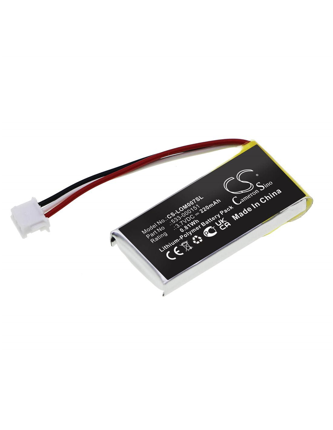 3.7v, Li-polymer, 220mah, Battery Fits Logitech, G Pro, M-r0070, 0.81wh Keyboard,Mouse Cameron Sino Technology Limited   