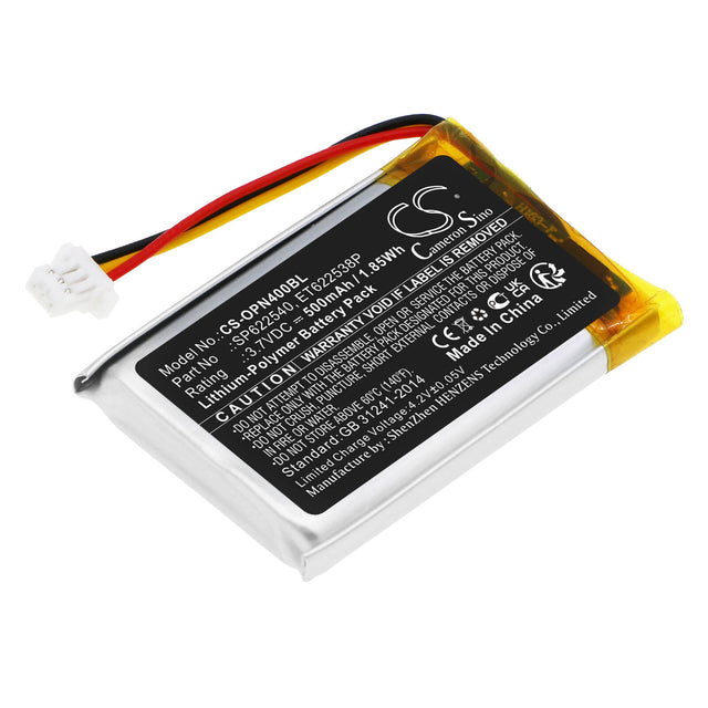 3.7v, Li-polymer, 500mah, Battery Fits Opticon, Opn-4000i, Opn-4000n, 1.85wh Barcode Scanner Cameron Sino Technology Limited   