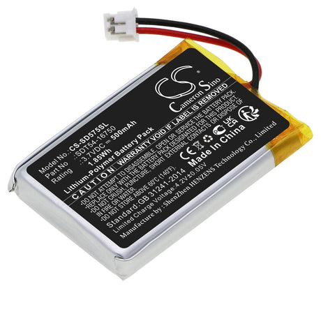 3.7v, Li-polymer, 500mah, Battery Fits Sportdog, Sd-575, Sd-575e, 1.85wh Dog Collar Cameron Sino Technology Limited   