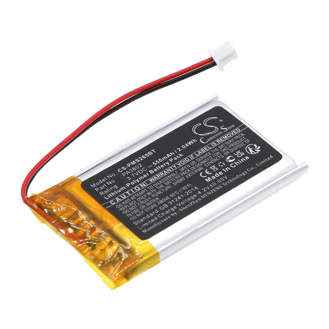 3.7v, Li-polymer, 550mah, Alarm Battery Fits Paradox, Pcs265lte, 2.04wh Alarm System Cameron Sino Technology Limited   