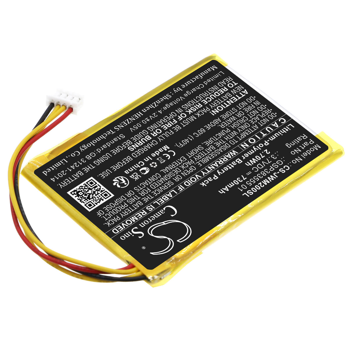 3.7v, Li-polymer, 730mah , Battery Fits Jbl Wind 2, 2.70wh Batteries for Electronics Cameron Sino Technology Limited   