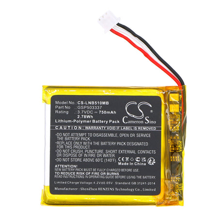 3.7v, Li-polymer, 750mah, Babyphone battery Fits Lionelo Babyline 5.1, 2.78wh BabyPhone Cameron Sino Technology Limited   