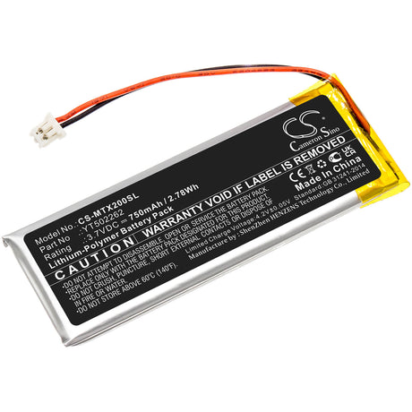 3.7v, Li-polymer, 750mah, Battery Fits Midland, Btx2 Pro, 2.78wh Wireless Headset Cameron Sino Technology Limited   