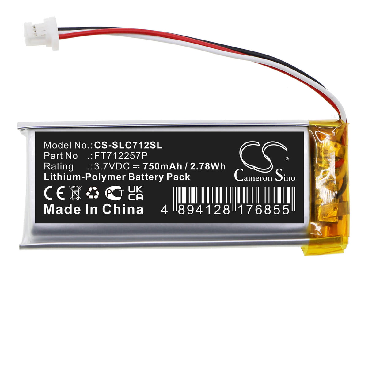 3.7v, Li-polymer, 750mah, Battery Fits Steelseries, Nimbus Controller, 2.78wh Game Console Cameron Sino Technology Limited   