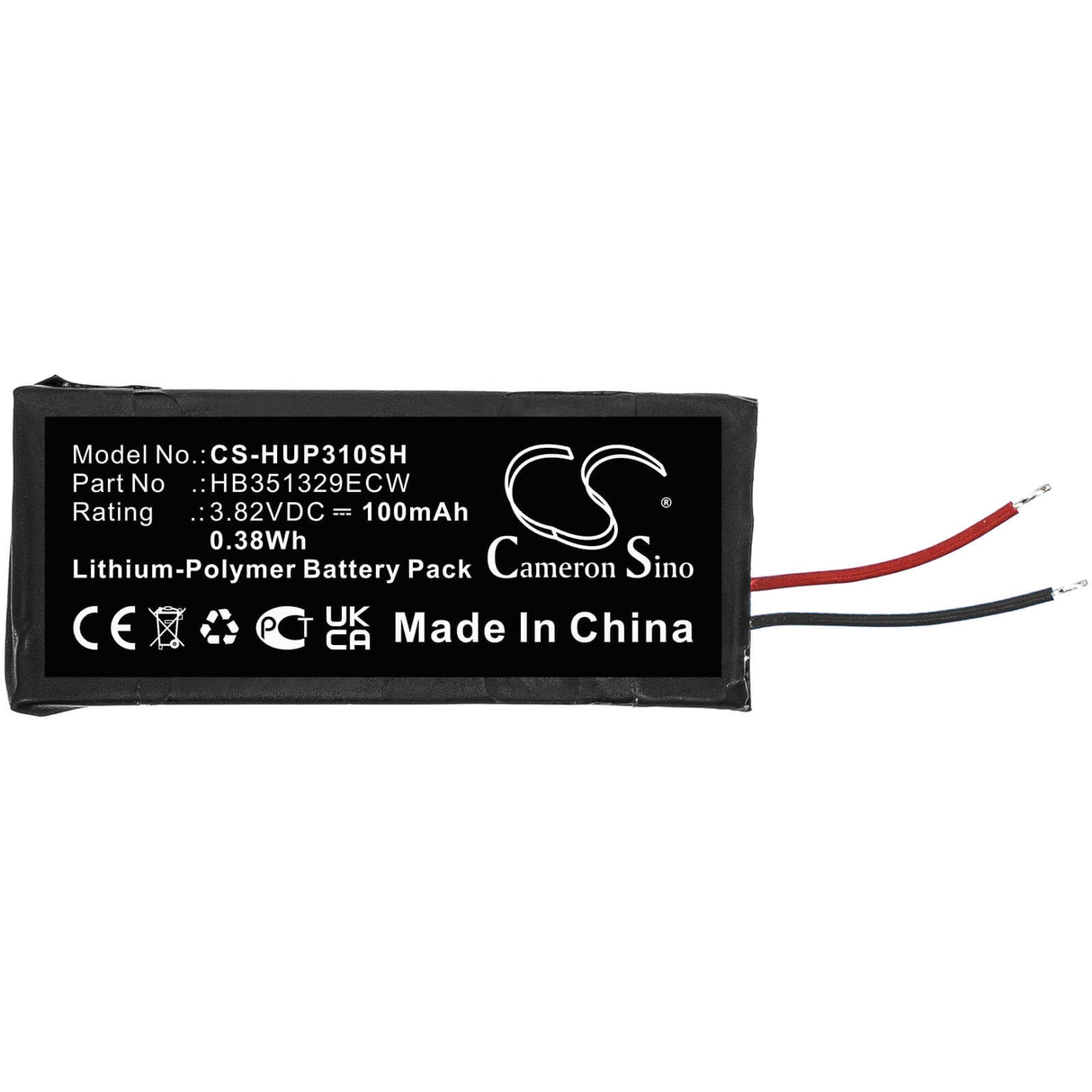 3.82v, Li-polymer, 100mah, Battery Fits Huawei, Band 3 Pro, 0.38wh Smartwatch Cameron Sino Technology Limited   