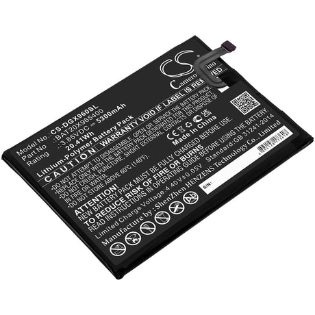 3.85v, 5300mah, Li-polymer Battery Fit's Doogee, X96, 20.41wh Batteries for Electronics Cameron Sino Technology Limited   