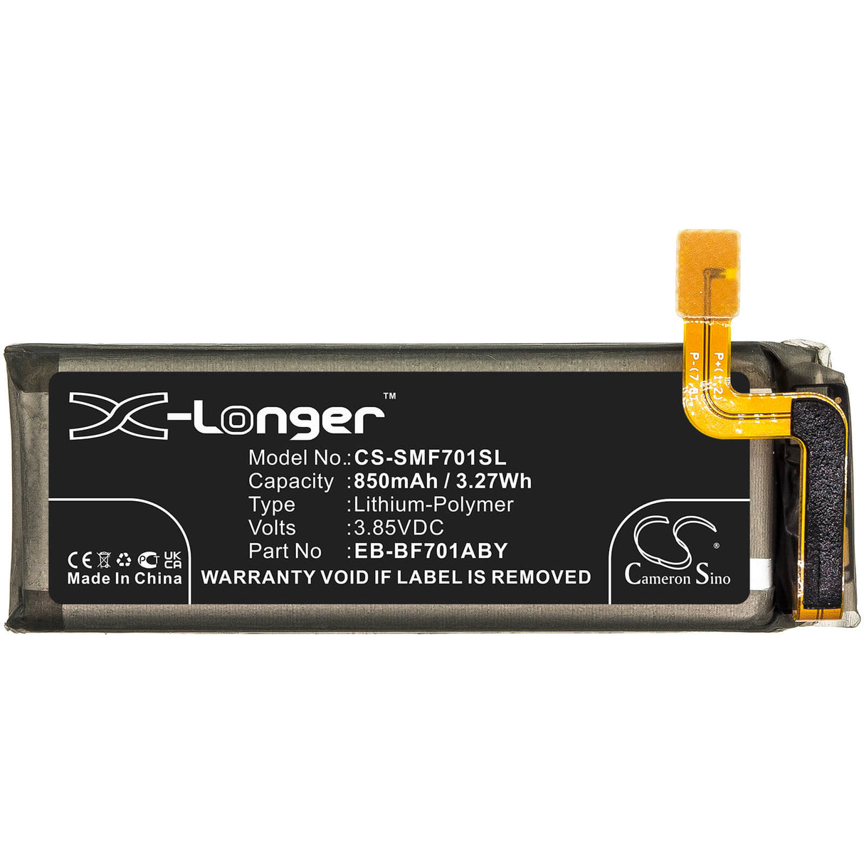 3.85v, 850mah, Li-polymer Battery Fit's Samsung, Galaxy Z Flip, Sm-f7000, Sm-f700f, 3.27wh Mobile, SmartPhone Cameron Sino Technology Limited   