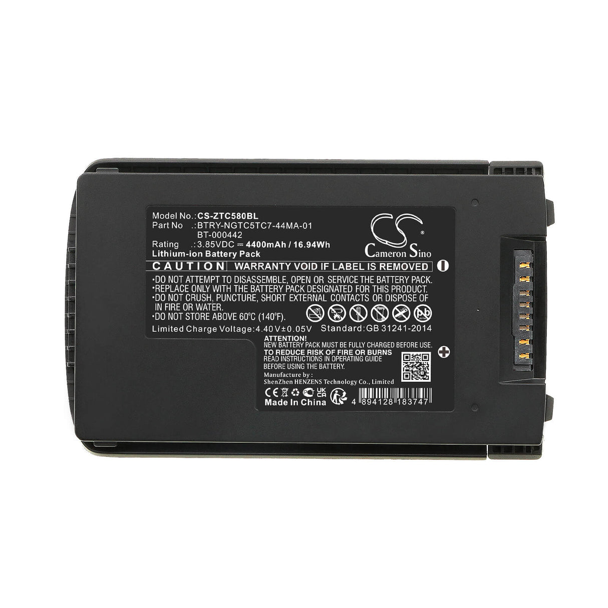 3.85v, Li-ion, 4400mah, Battery Fits Zebra, Tc53, Tc5301, 16.94wh Barcode Scanner Cameron Sino Technology Limited   