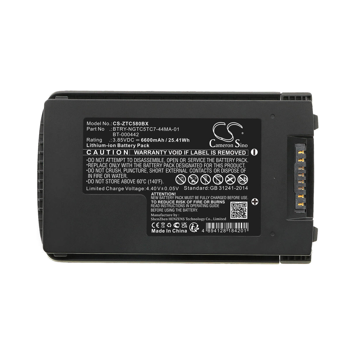 3.85v, Li-ion, 6600mah, Battery Fits Zebra, Tc53, Tc5301, 25.41wh Barcode Scanner Cameron Sino Technology Limited   