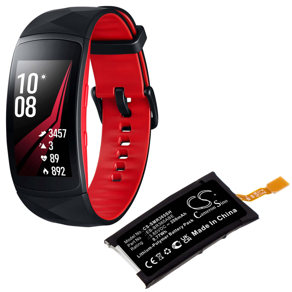 3.85v, Li-polymer, 200mah, Battery Fit's Samsung, Gear Fit 2 Pro, Sm-r365, 0.77wh Smartwatch Cameron Sino Technology Limited   