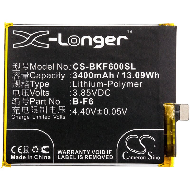 3.85v, Li-polymer, 3400mah, Battery Fits Bbk V1821, Vivo Nex, Vivo Nex Dual Display, 13.09wh Batteries for Electronics Cameron Sino Technology Limited   