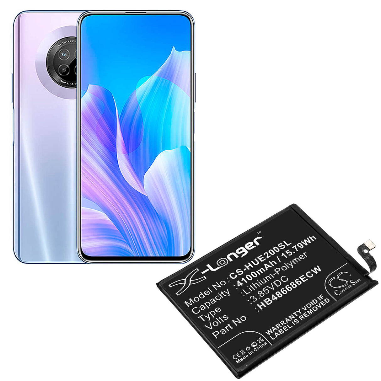 3.85v, Li-polymer, 4100mah, Battery Fit's Huawei, Changxiang 20 Plus, Enjoy 20 Plus, Enjoy 20 Plus 5g Standard Edit, 15.79wh Batteries for Electronics Cameron Sino Technology Limited   