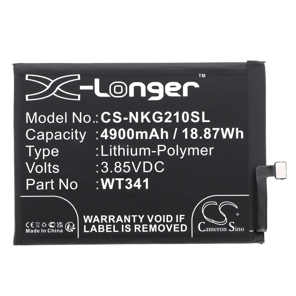 3.85v, Li-polymer, 4900mah, Battery Fits Nokia, G21, G21 2022, 18.87wh Batteries for Electronics Cameron Sino Technology Limited   