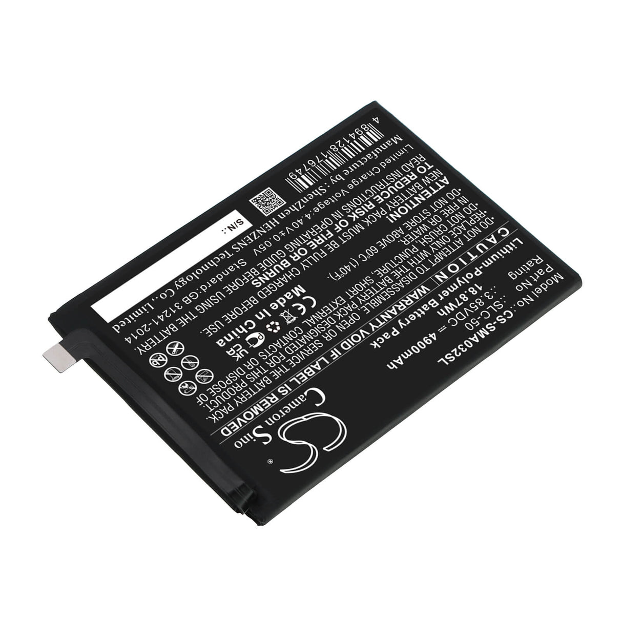 3.85v, Li-polymer, 4900mah, Battery Fits Samsung, Galaxy A03 Core, Sm-a032f, 18.87wh Mobile, SmartPhone Cameron Sino Technology Limited   